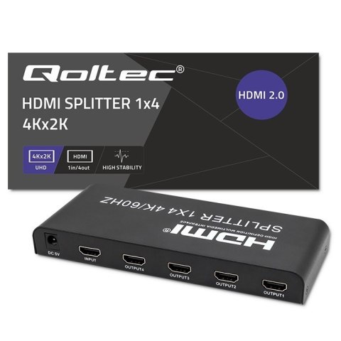Aktywny rozdzielacz Splitter 4 x HDMI 4K x 2K | 6Gb/s | 60Hz Aktywny rozdzielacz Splitter 4 x HDMI 4K x 2K | 6Gb/s | 60Hz