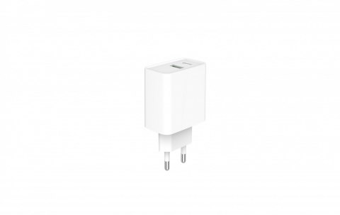 Ładowarka PowerDelivery USB-A USB-C 20W Biała Ładowarka PowerDelivery USB-A USB-C 20W Biała