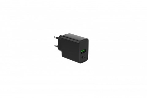 Ładowarka PowerDelivery USB-A USB-C 20W Czarna Ładowarka PowerDelivery USB-A USB-C 20W Czarna