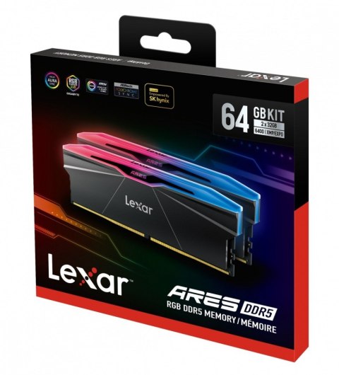 Pamięć DDR5 ARES RGB 64GB(2*32GB)/6400 CL32 czarna Pamięć DDR5 ARES RGB 64GB(2*32GB)/6400 CL32 czarna