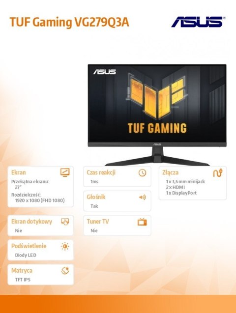 Monitor 27 cali VG279Q3A Full HD(1920x1080), 180Hz, Fast IPS, Monitor 27 cali VG279Q3A Full HD(1920x1080), 180Hz, Fast IPS,