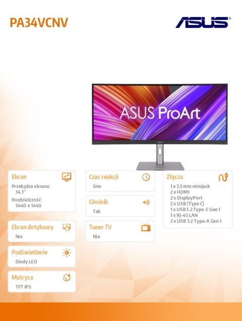 Monitor 34 cale PA34VCNV Monitor 34 cale PA34VCNV
