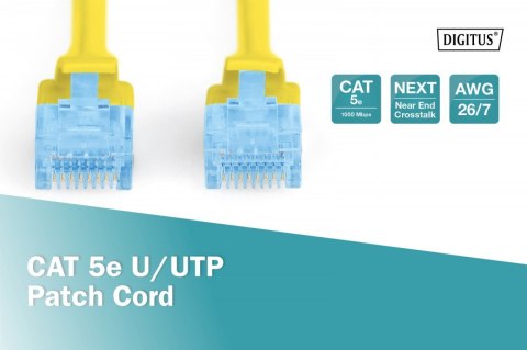 Patch cord U/UTP kat.5e PVC 5m żółty Patch cord U/UTP kat.5e PVC 5m żółty