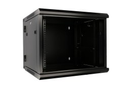 Szafka wisząca rack 9U 600x600 czarna dwusekcyjna