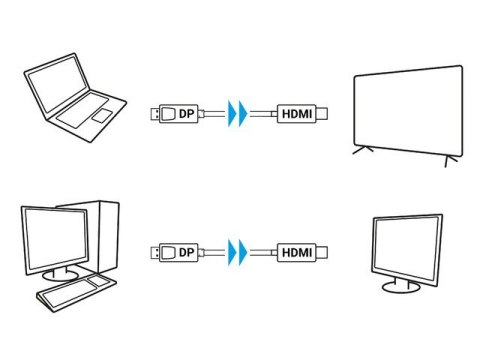 Kabel DisplayPort (M) V1.1 -> HDMI (M) 3m czarny Kabel DisplayPort (M) V1.1 -> HDMI (M) 3m czarny