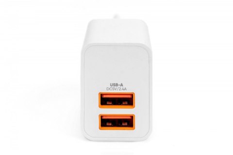 Ładowarka sieciowa zasilacz 2x USB-A 15,5W Biała Ładowarka sieciowa zasilacz 2x USB-A 15,5W Biała
