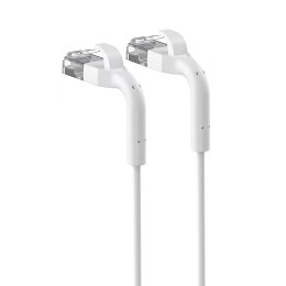 Patchcord kat.6 U/FTP 1Gbps miedź kabel sieciowy skrętka, łamana końcówka 2m biały