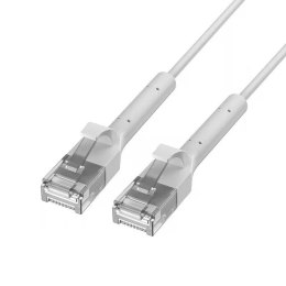Patchcord kat.6 U/FTP 1Gbps miedź kabel sieciowy skrętka, łamana końcówka 3m biały