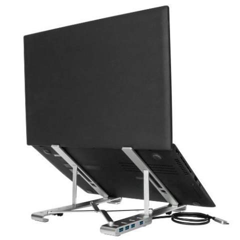 Przenośny stojak ze zintegrowanym koncentratorem USB-A Przenośny stojak ze zintegrowanym koncentratorem USB-A