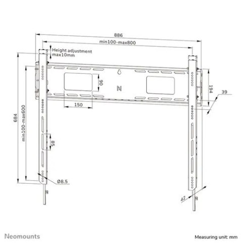 Uchwyt ścienny LEVEL-750 (XL, 125 kg, kickstand, lockable) Uchwyt ścienny LEVEL-750 (XL, 125 kg, kickstand, lockable)