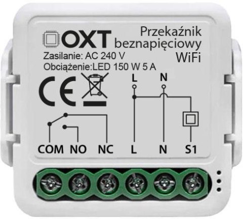 Moduł OXT mini 1 obwód beznapięciowy WiFi Tuya Moduł OXT mini 1 obwód beznapięciowy WiFi Tuya