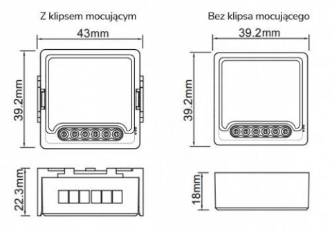 Moduł OXT mini 1 obwód beznapięciowy WiFi Tuya Moduł OXT mini 1 obwód beznapięciowy WiFi Tuya
