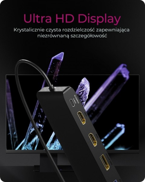 Stacja dokująca IB-DK2116-C 12in1,HDMI,DP,LAN,USB Stacja dokująca IB-DK2116-C 12in1,HDMI,DP,LAN,USB
