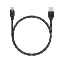 CB-AM2 kabel micro USB - USB-A 2m Quick Charge nylonowy oplot czarno-biały