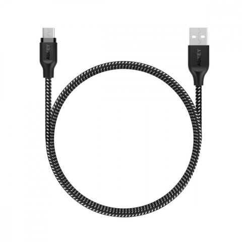 CB-AM2 kabel micro USB - USB-A 2m Quick Charge nylonowy oplot czarno-biały CB-AM2 kabel micro USB - USB-A 2m Quick Charge nylonowy oplot czarno-biały