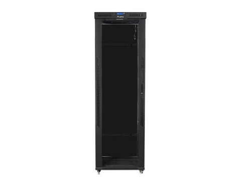 Szafa stojąca Rack 19 cali 47U 800x1200mm, drzwi szklane LCD (FLAT PACK) czarna Szafa stojąca Rack 19 cali 47U 800x1200mm, drzwi szklane LCD (FLAT PACK) czarna