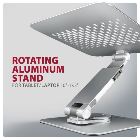 STND-LR Podstawa do laptopów aluminiowa 10-16" regulowane kąty nachylenia, obrót o 360 stopni STND-LR Podstawa do laptopów aluminiowa 10-16" regulowane kąty nachylenia, obrót o 360 stopni