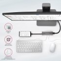 HMC-5G21 Wieloportowy hub USB 5in1, 10Gbps, 2x USB-A + 2x USB-C + HDMI 4K/30Hz, PD 60W, 13cm USB-C kabel