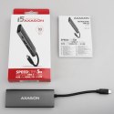 HMC-5G21 Wieloportowy hub USB 5in1, 10Gbps, 2x USB-A + 2x USB-C + HDMI 4K/30Hz, PD 60W, 13cm USB-C kabel