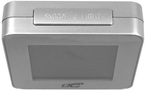 Budzik z termometrem LTC, sterowany radiowo, srebrny LXSTP04S Budzik z termometrem LTC, sterowany radiowo, srebrny LXSTP04S