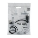 Przedłużacz kabla USB 2.0 AM-AFI 0.75m czarny Przedłużacz kabla USB 2.0 AM-AFI 0.75m czarny