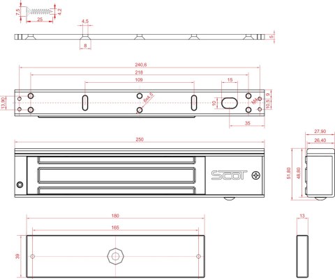 Zwora elektromagnetyczna SCOT EL-600TSL2 Zwora elektromagnetyczna SCOT EL-600TSL2