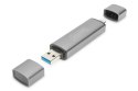 Czytnik kart 3-portowy USB Typ C/ USB 3.0 SuperSpeed SD Micro SD HQ aluminium Szary Czytnik kart 3-portowy USB Typ C/ USB 3.0 SuperSpeed SD Micro SD HQ aluminium Szary