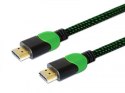 Kabel HDMI 2.0 zielono-czarny 1,8m, GCL-03 Kabel HDMI 2.0 zielono-czarny 1,8m, GCL-03