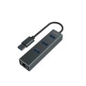 Hub AK-58 3-portowy USB-A 3.1 Gen 1 z adapterem RJ-45 Gigabit Ethernet Hub AK-58 3-portowy USB-A 3.1 Gen 1 z adapterem RJ-45 Gigabit Ethernet