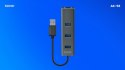 Hub AK-58 3-portowy USB-A 3.1 Gen 1 z adapterem RJ-45 Gigabit Ethernet Hub AK-58 3-portowy USB-A 3.1 Gen 1 z adapterem RJ-45 Gigabit Ethernet
