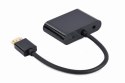 Adapter HDMI męski do HDMI żeński + VGA żeński z audio i dodatkowym portem zasilania Adapter HDMI męski do HDMI żeński + VGA żeński z audio i dodatkowym portem zasilania