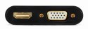 Adapter HDMI męski do HDMI żeński + VGA żeński z audio i dodatkowym portem zasilania Adapter HDMI męski do HDMI żeński + VGA żeński z audio i dodatkowym portem zasilania