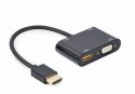 Adapter HDMI męski do HDMI żeński + VGA żeński z audio i dodatkowym portem zasilania Adapter HDMI męski do HDMI żeński + VGA żeński z audio i dodatkowym portem zasilania