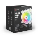 Wentylator FAN-01 White 4-pack 120mm ARGB wraz kontrolerem oraz pilotem Wentylator FAN-01 White 4-pack 120mm ARGB wraz kontrolerem oraz pilotem