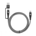 Kabel 2w1: USB C - USB C z nakładką USB A, 1.2 m Kabel 2w1: USB C - USB C z nakładką USB A, 1.2 m