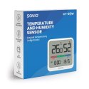 Czujnik temperatury i wilgotności, do użytku wewnętrznego, ekran LCD, zegar, data, uchwyt z magnesem, CT-01/W Biały Czujnik temperatury i wilgotności, do użytku wewnętrznego, ekran LCD, zegar, data, uchwyt z magnesem, CT-01/W Biały
