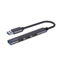 Hub 4 porty USB-A - 3 x USB-A 2.0, 1 x USB-A 3.0, 5 Gbps, Aluminium, AK-70 Hub 4 porty USB-A - 3 x USB-A 2.0, 1 x USB-A 3.0, 5 Gbps, Aluminium, AK-70
