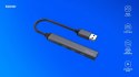 Hub 4 porty USB-A - 3 x USB-A 2.0, 1 x USB-A 3.0, 5 Gbps, Aluminium, AK-70 Hub 4 porty USB-A - 3 x USB-A 2.0, 1 x USB-A 3.0, 5 Gbps, Aluminium, AK-70