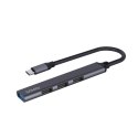 Hub 4 porty USB-C - 3 x USB-A 2.0, 1 x USB-A 3.1 3.1 GEN 1, 5 Gbps, AK-71 Hub 4 porty USB-C - 3 x USB-A 2.0, 1 x USB-A 3.1 3.1 GEN 1, 5 Gbps, AK-71