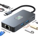 Adapter HUB USB C (7w1) HDMI USB SD/TF RJ45 (2500 Mbps) PD Adapter HUB USB C (7w1) HDMI USB SD/TF RJ45 (2500 Mbps) PD