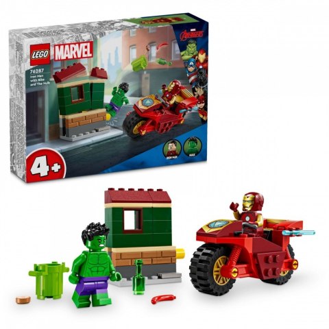 Klocki Marvel Super Heroes 76287 Iron Man z motocyklem i Hulk Klocki Marvel Super Heroes 76287 Iron Man z motocyklem i Hulk
