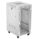 Szafa stojąca rack 19'' 22U 600x800 szara drzwi szklane LCD flack pack Szafa stojąca rack 19'' 22U 600x800 szara drzwi szklane LCD flack pack
