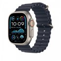 Pasek Ocean w kolorze granatu do koperty 49 mm - elementy z tytanu w kolorze naturalnym Pasek Ocean w kolorze granatu do koperty 49 mm - elementy z tytanu w kolorze naturalnym