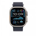 Pasek Ocean w kolorze granatu do koperty 49 mm - elementy z tytanu w kolorze naturalnym Pasek Ocean w kolorze granatu do koperty 49 mm - elementy z tytanu w kolorze naturalnym