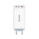 Ładowarka sieciowa 65W GaN LA-07 z kablem typu C-USB typ C 100W 1m, biało-czarna Ładowarka sieciowa 65W GaN LA-07 z kablem typu C-USB typ C 100W 1m, biało-czarna