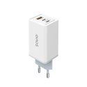Ładowarka sieciowa 65W GaN LA-07 z kablem typu C-USB typ C 100W 1m, biało-czarna Ładowarka sieciowa 65W GaN LA-07 z kablem typu C-USB typ C 100W 1m, biało-czarna