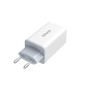 Ładowarka sieciowa 65W GaN LA-07 z kablem typu C-USB typ C 100W 1m, biało-czarna Ładowarka sieciowa 65W GaN LA-07 z kablem typu C-USB typ C 100W 1m, biało-czarna