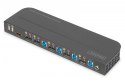Przełącznik KVM, 4 portowy, 4K 60Hz, 4x DP IN, 1x DP OUT, 1x HDMI OUT, 2x USB A, 1x Audio IN&OUT Przełącznik KVM, 4 portowy, 4K 60Hz, 4x DP IN, 1x DP OUT, 1x HDMI OUT, 2x USB A, 1x Audio IN&OUT