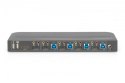 Przełącznik KVM, 4 portowy, 4K 60Hz, 4x DP IN, 1x DP OUT, 1x HDMI OUT, 2x USB A, 1x Audio IN&OUT Przełącznik KVM, 4 portowy, 4K 60Hz, 4x DP IN, 1x DP OUT, 1x HDMI OUT, 2x USB A, 1x Audio IN&OUT