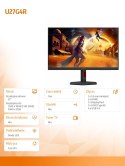 Monitor 27 cali U27G4R Fast IPS 4K 160Hz HDMI DP Pivot
